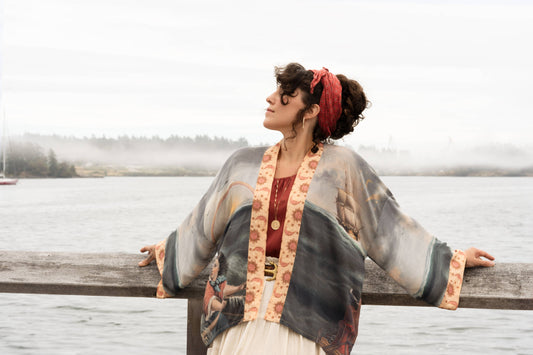 Hold Fast Pixie Duster Cropped Kimono w/ Boat