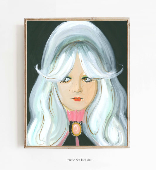 "Olive with White Hair" Art Print by Janet Hill Studio