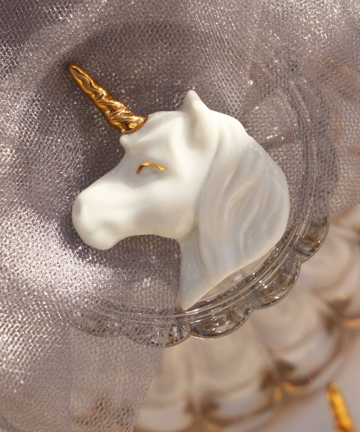 Unicorn Ceramic Brooch