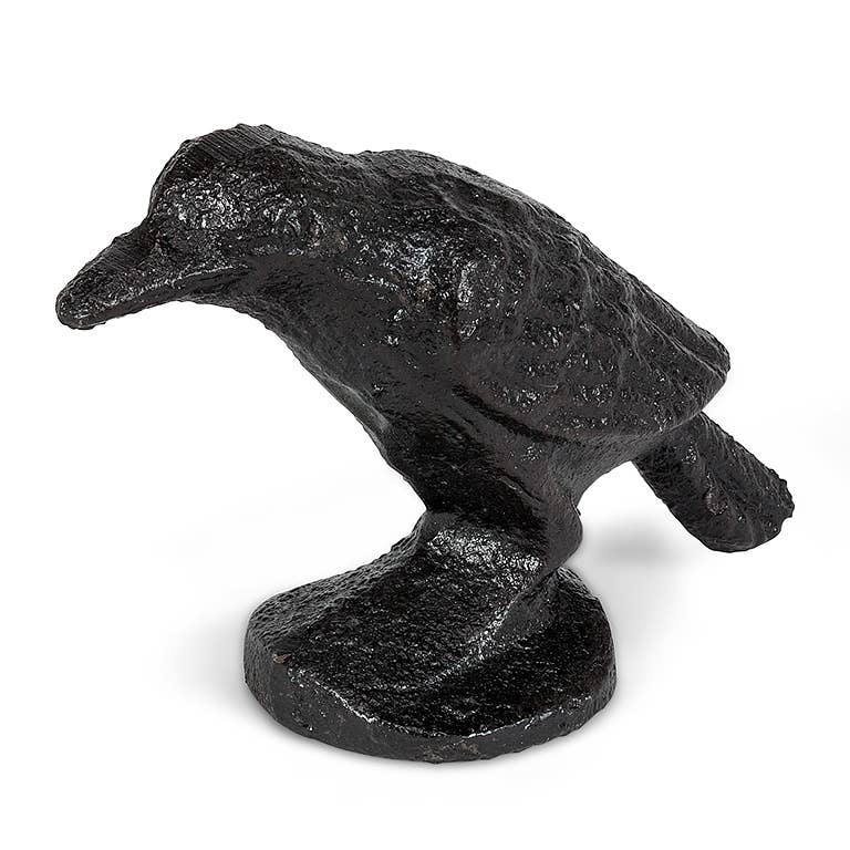 Small Cast Iron Standing Raven
