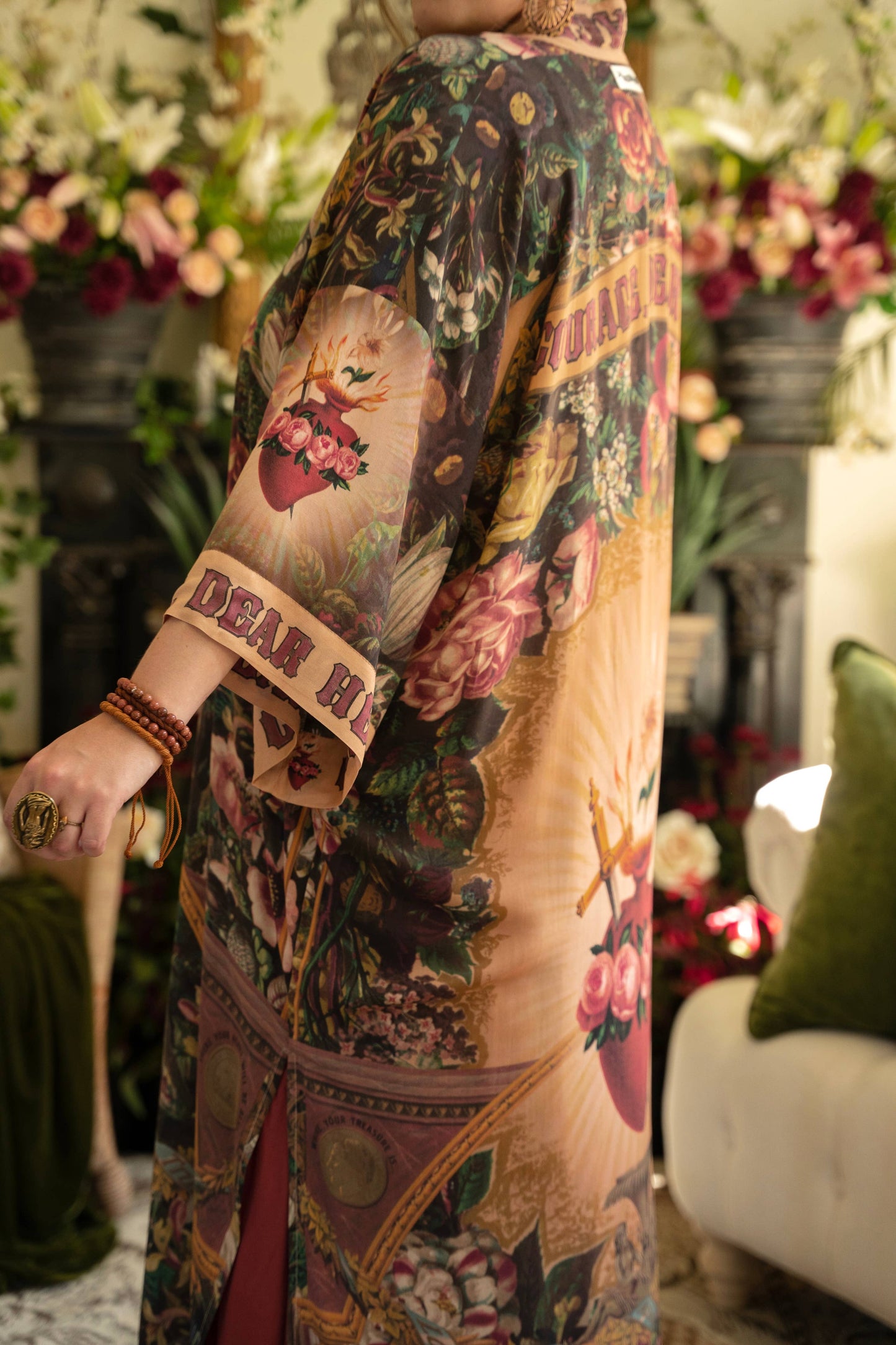 Courage Dear Heart with Sacred Heart Duster Kimono