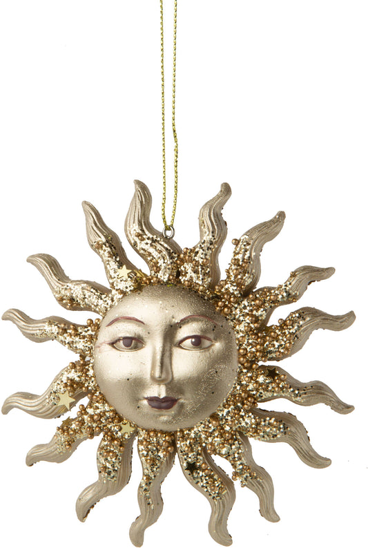 Golden Resin Celestial Sun Ornament