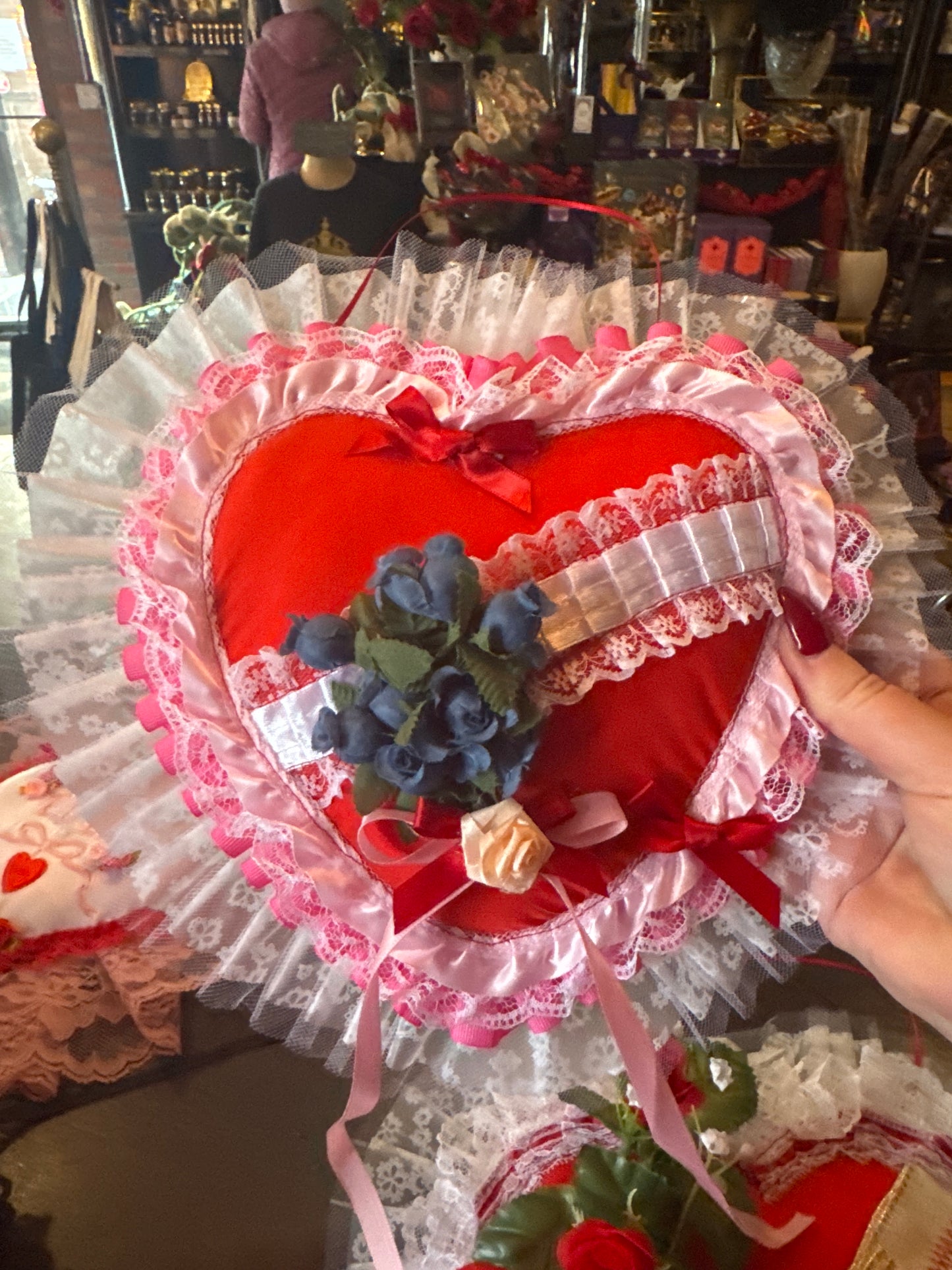 Blue Rose Wall Heart by Dirty Pillows