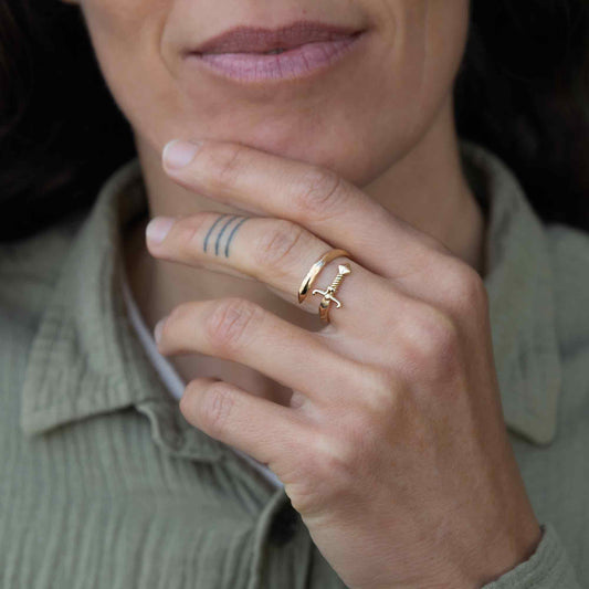 Sword Bypass Sterling Silver Ring