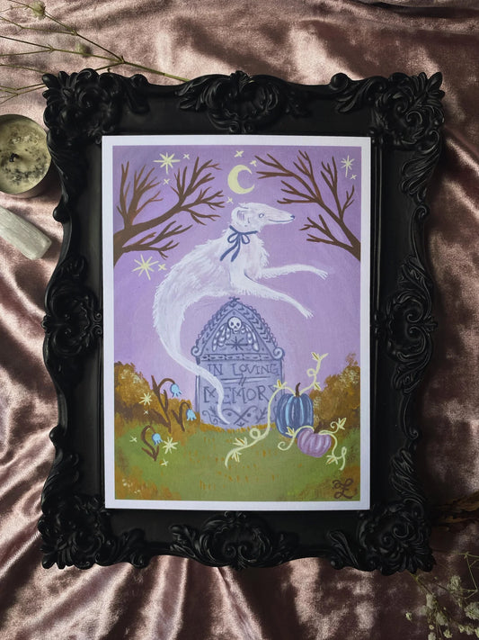 Ghost Dog 5x7 Art Print by Olivia Faust