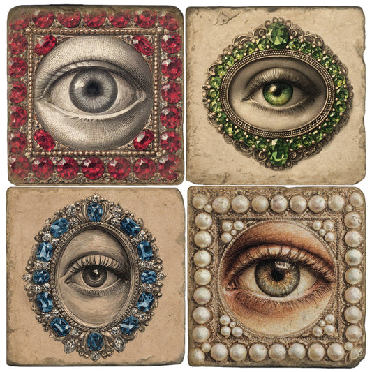 Lovers Eye - Tumbled Marble Coasters Set/4