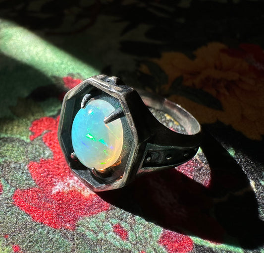 Opal Sanctum Ring in Sterling Silver by Julian the 2nd