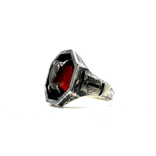 Sanctum Ring With Garnet in Sterling Silver