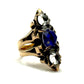 Shadowcaster Bronze Aurora Opal and Quartz Crystal Brutalist Ring