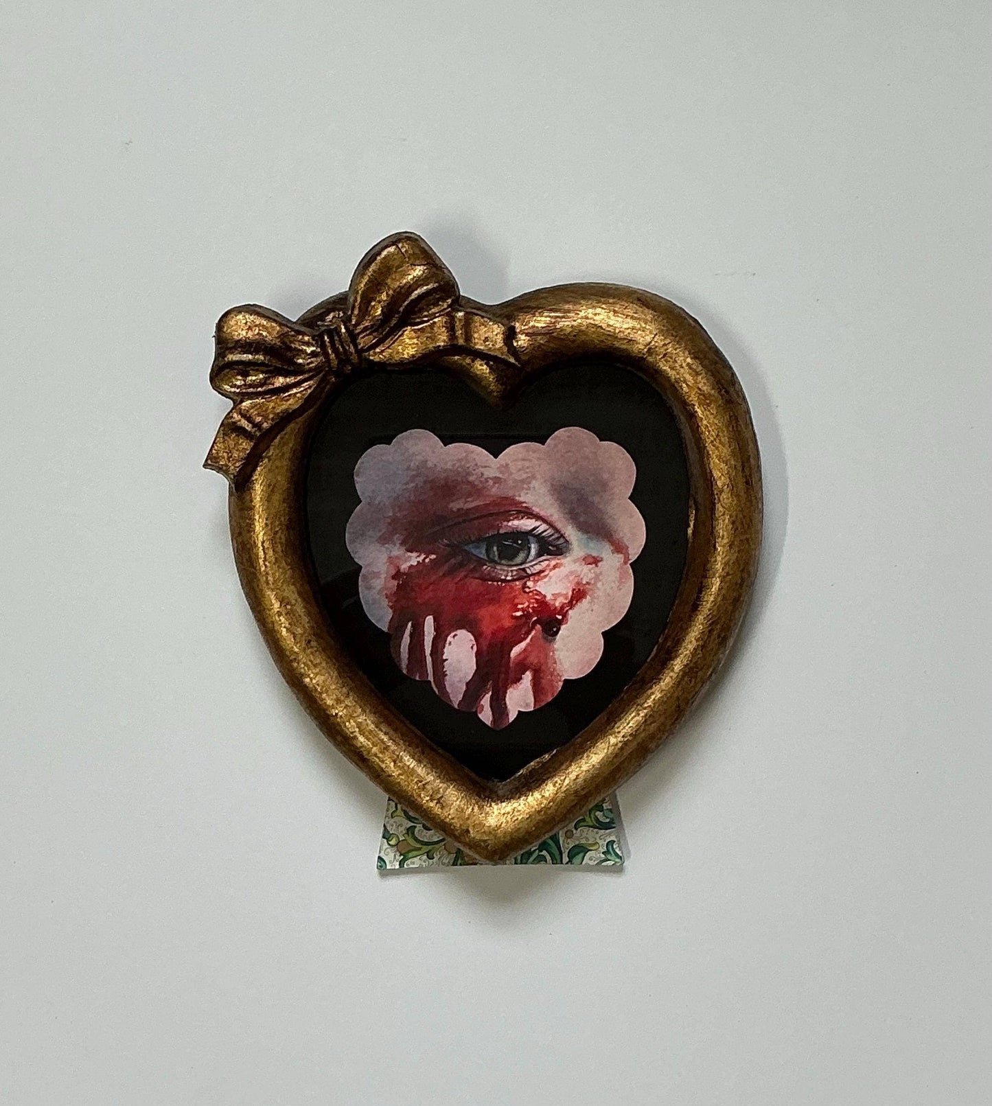 Heart Framed Gothic Bloody Eye Wall Art Watercolor Painting