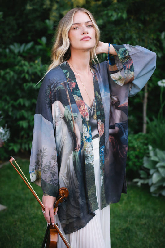Reverie Matinée Duster Kimono w/ Muses and Swan