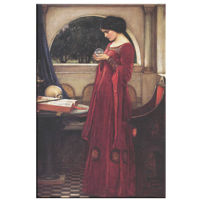 "The Crystal Ball" by John William Waterhouse Rectangle Canvas Wrap