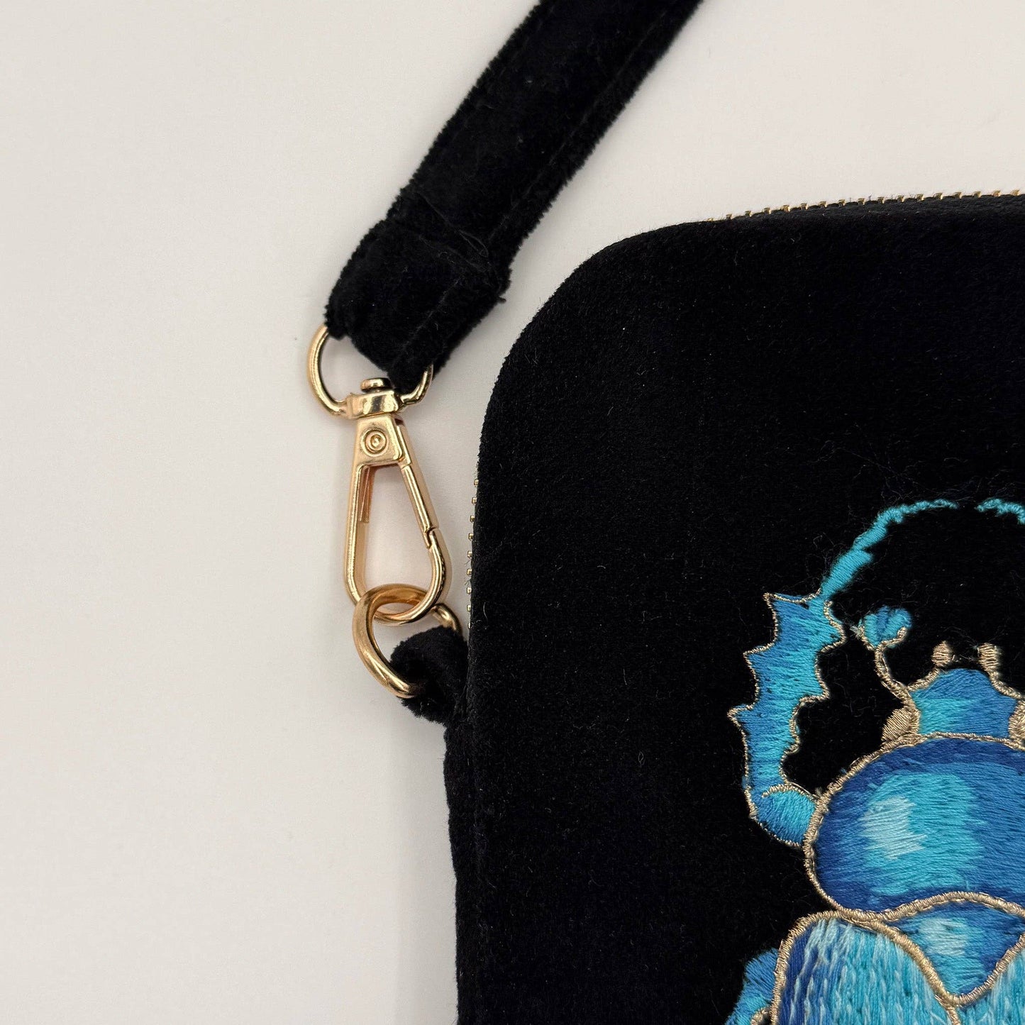 Beetle - The Guardian Embroidered Velvet Cell & Sunnies Pouch