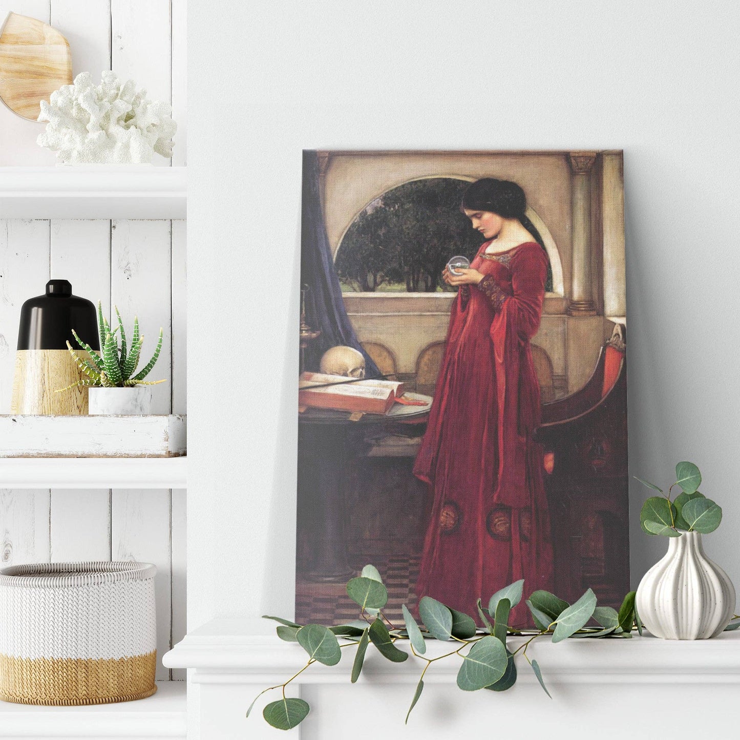 "The Crystal Ball" by John William Waterhouse Rectangle Canvas Wrap