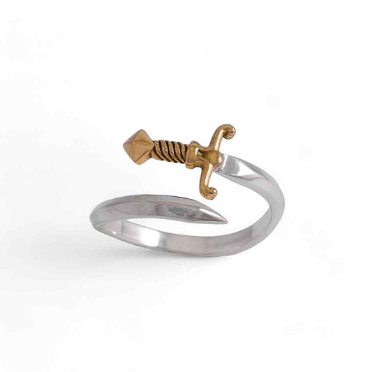 Sword Bypass Sterling Silver Ring