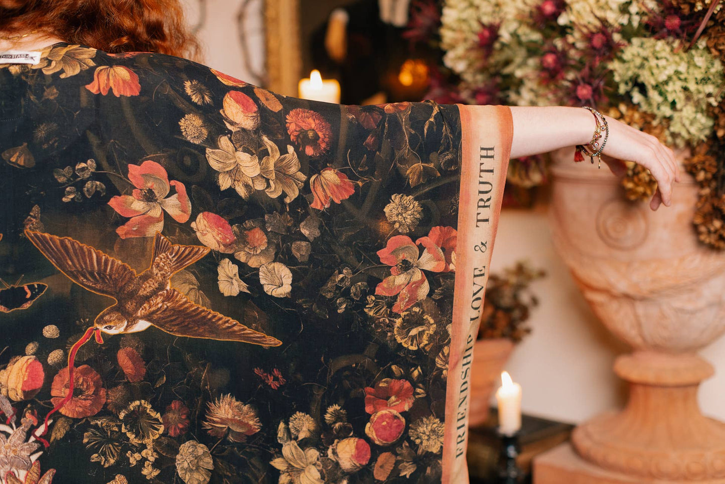 Heart of Gold Goddess Starduster Kimono w/ Sacred Heart