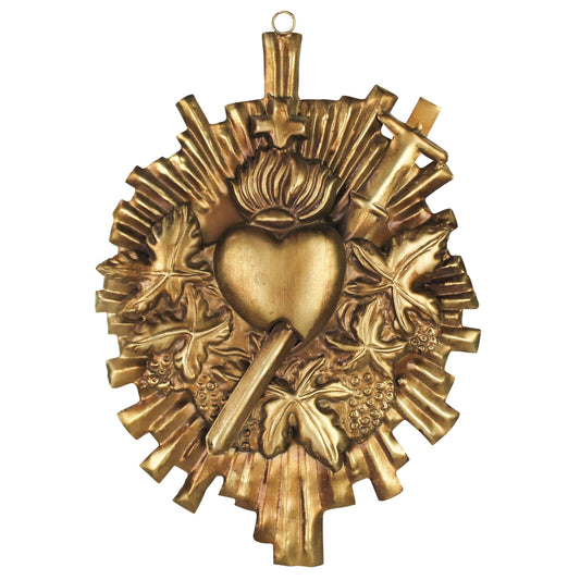 Sacred Heart Ornament, Metal