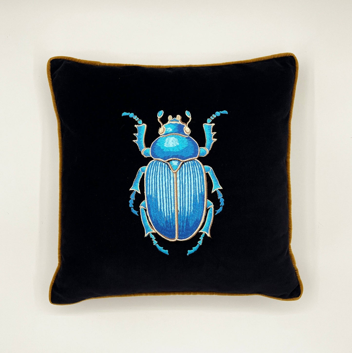 Beetle - The Guardian Embroidered Velvet Pillow