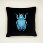 Beetle - The Guardian Embroidered Velvet Pillow