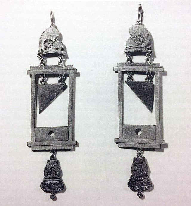 Guillotine Earrings by While Odin Sleeps