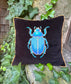 Beetle - The Guardian Embroidered Velvet Pillow