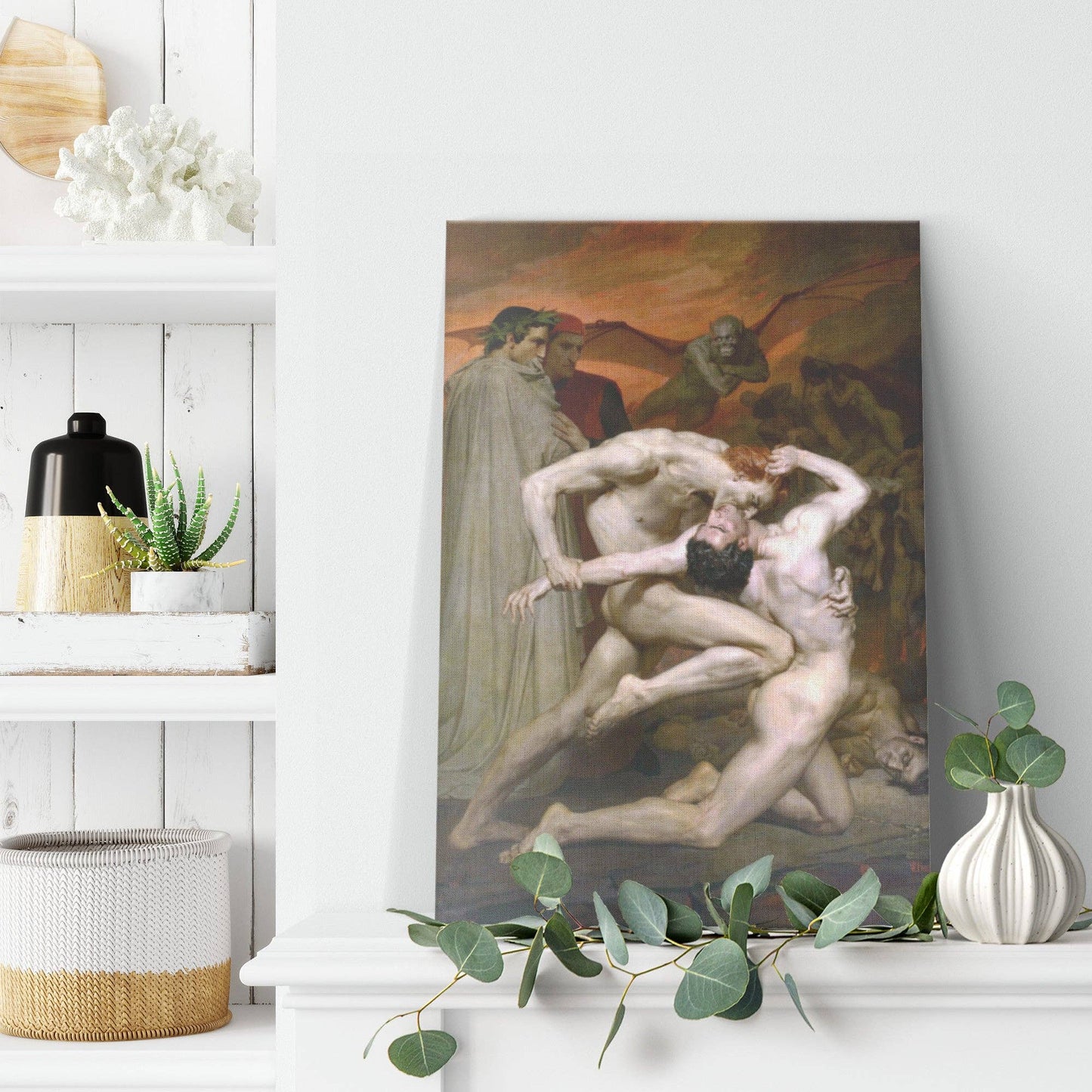 "Dante and Virgil in Hell" by William-Adolphe Bouguereau Rectangle Canvas Wrap