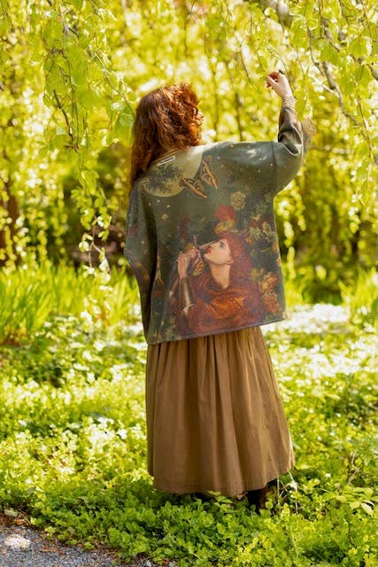 The Messenger Fleece Cottage Cardigan Jacket w/ Joan of Arc
