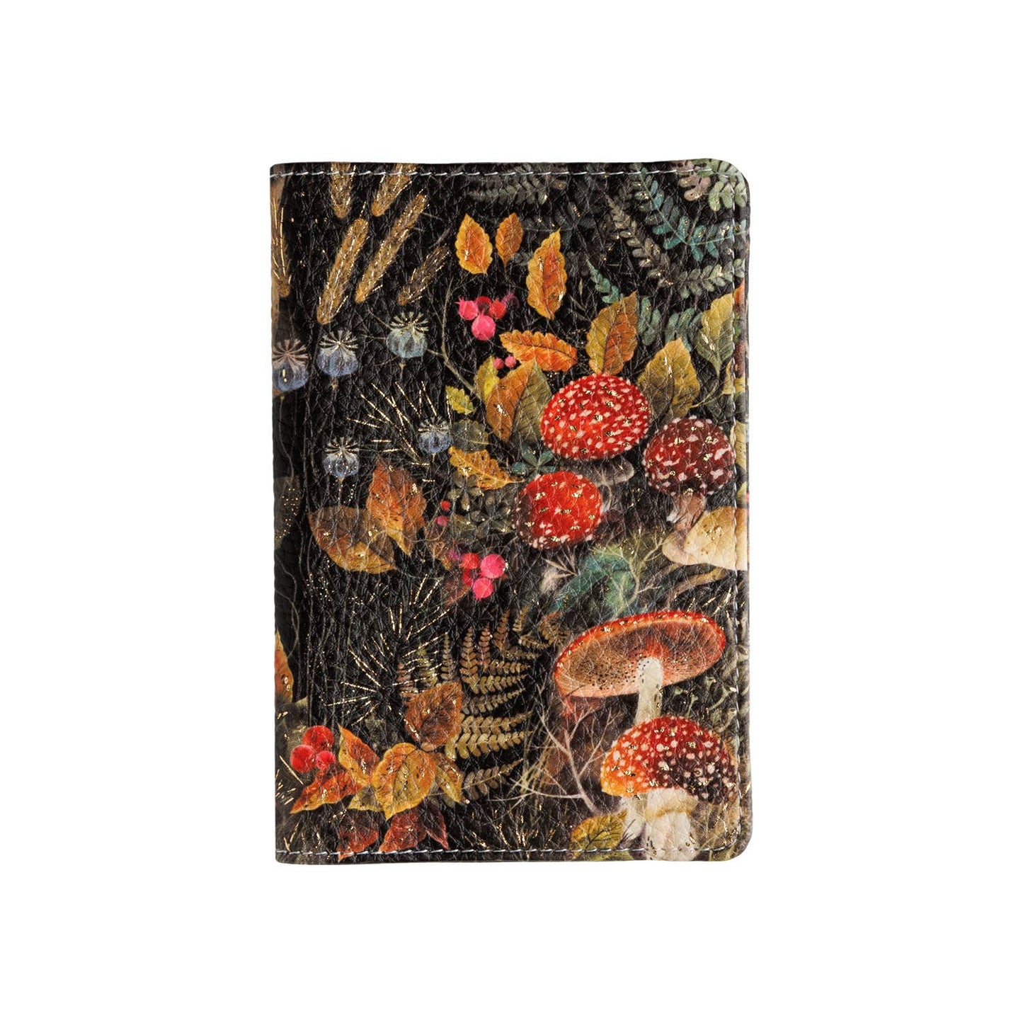 Forest Mushrooms Vegan Leather Passport Cover