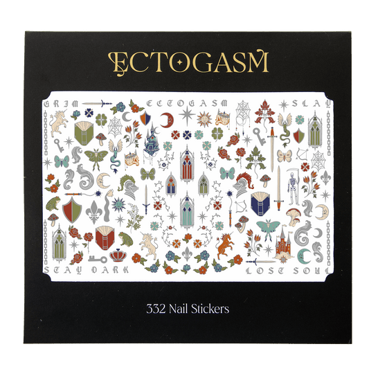 Illuminated Medieval Nail Stickers in Silver by Ectogasm