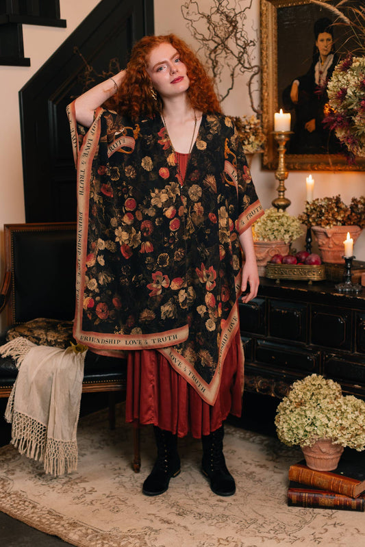 Heart of Gold Goddess Starduster Kimono w/ Sacred Heart
