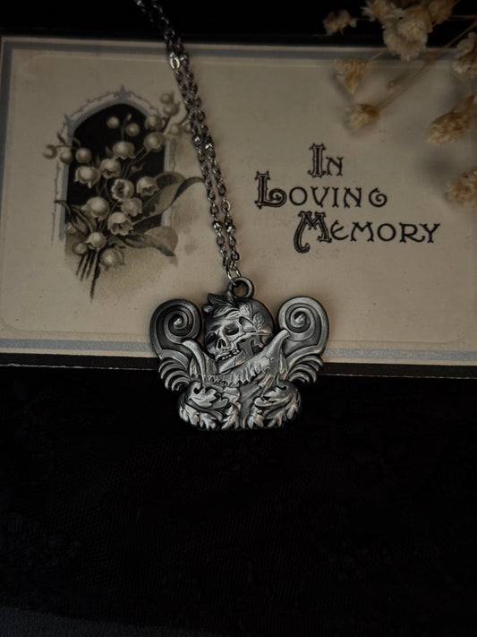 Skull and Plumes Necklace by Seance