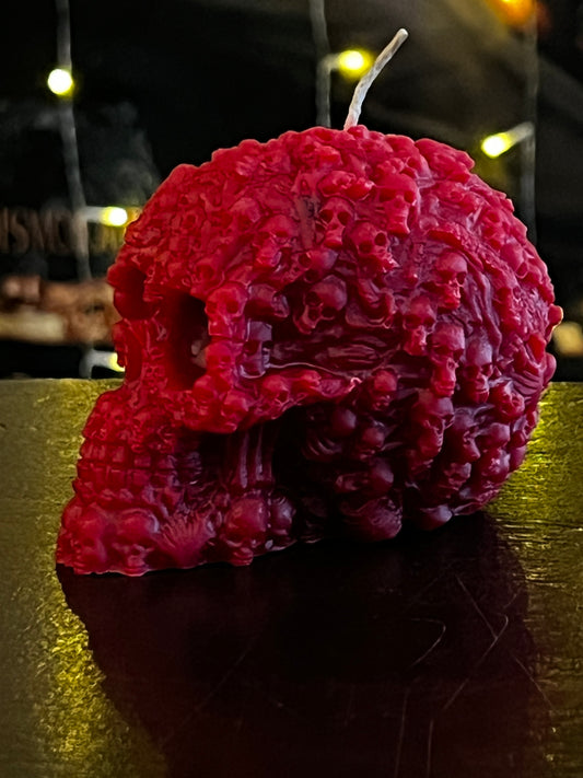Skull of Skulls Candle by Chthonic Star - Red