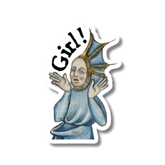 Medieval Marginalia Girl! Vinyl Sticker