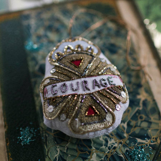 Courage Crest Token Fabric Ornament