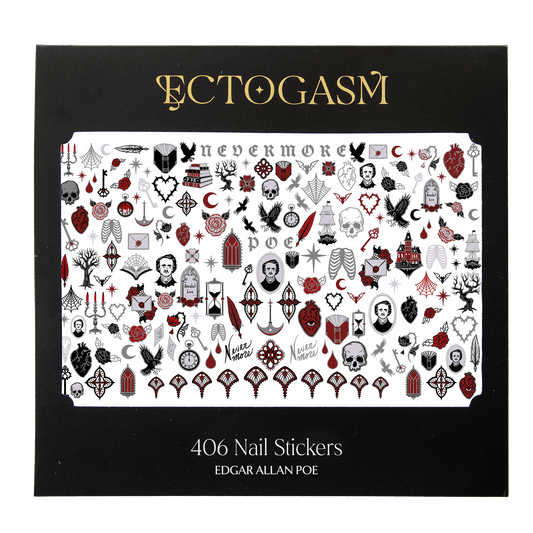Edgar Allan Poe Silver Nail Stickers by Ectogasm