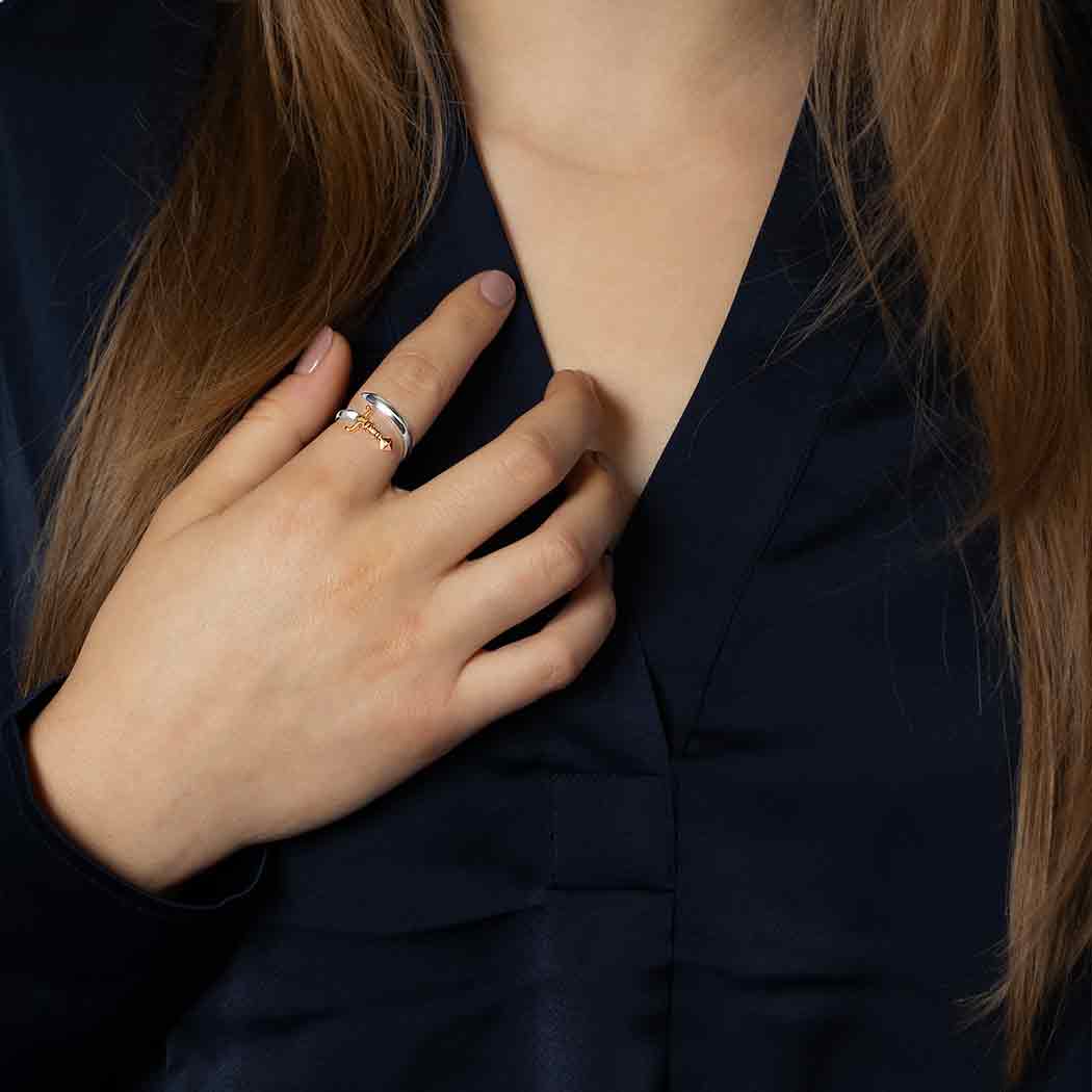 Sword Bypass Sterling Silver Ring