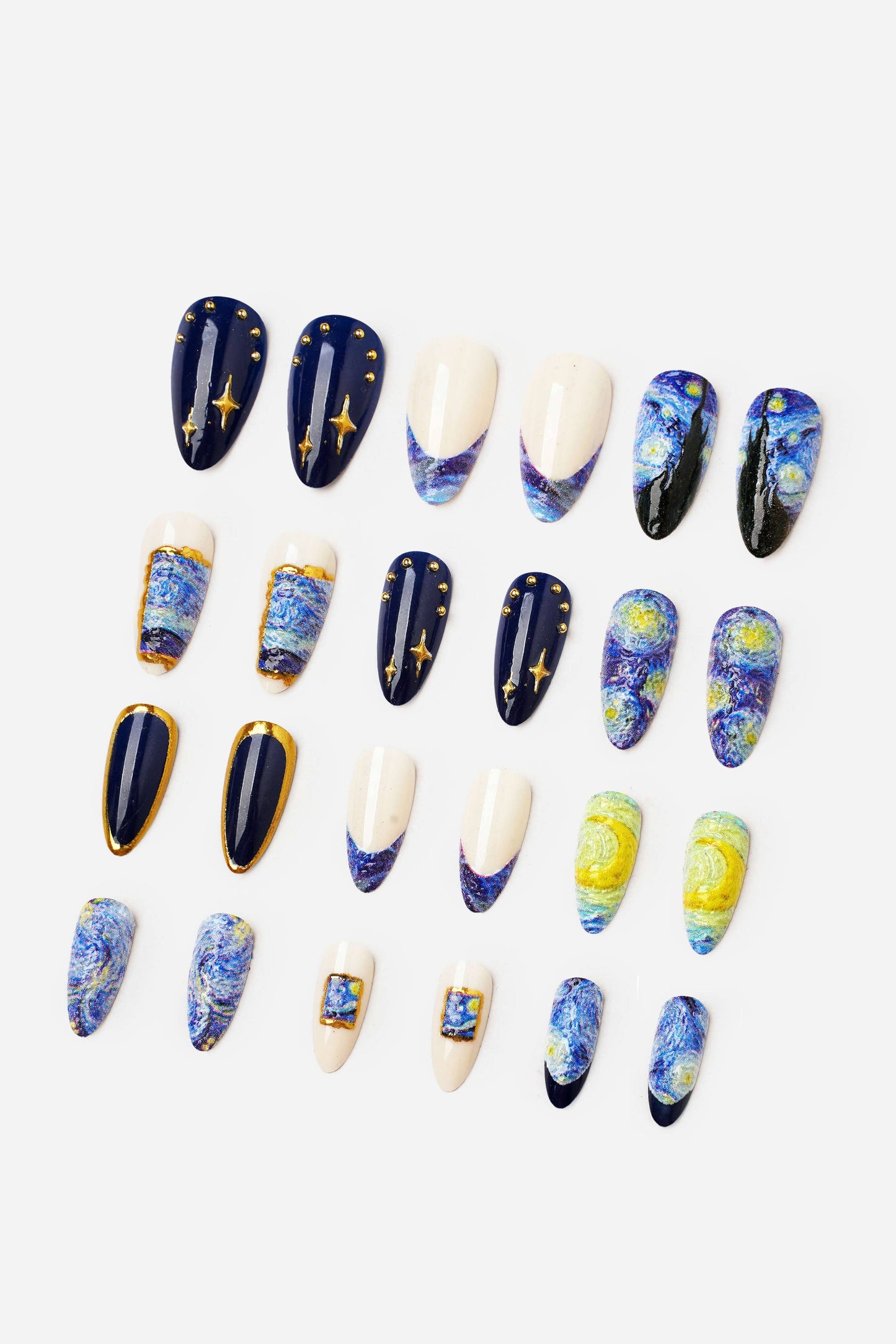 VAN GOGH THE STARRY NIGHT - ALMOND PRESS-ON NAILS
