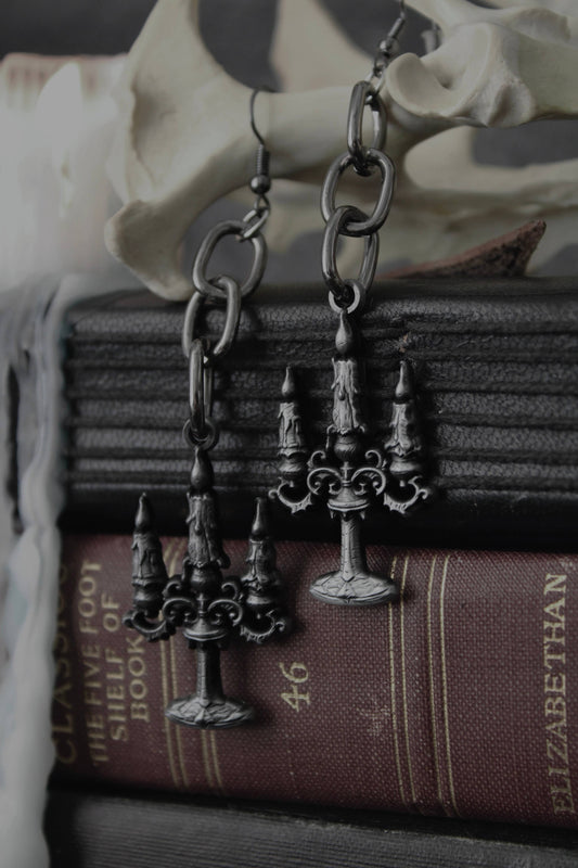 Black Mass Candelabra Earrings