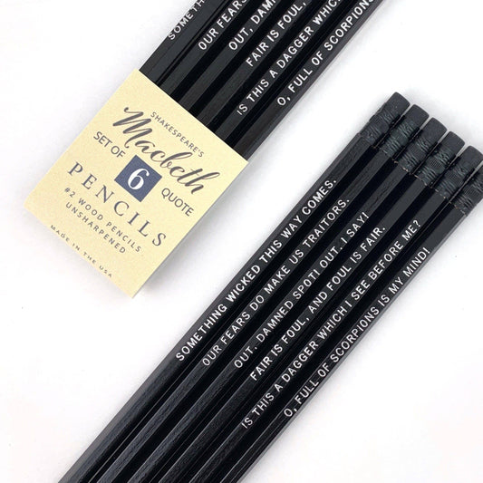 Macbeth Quote Pencils, Shakespeare Gifts for Teachers