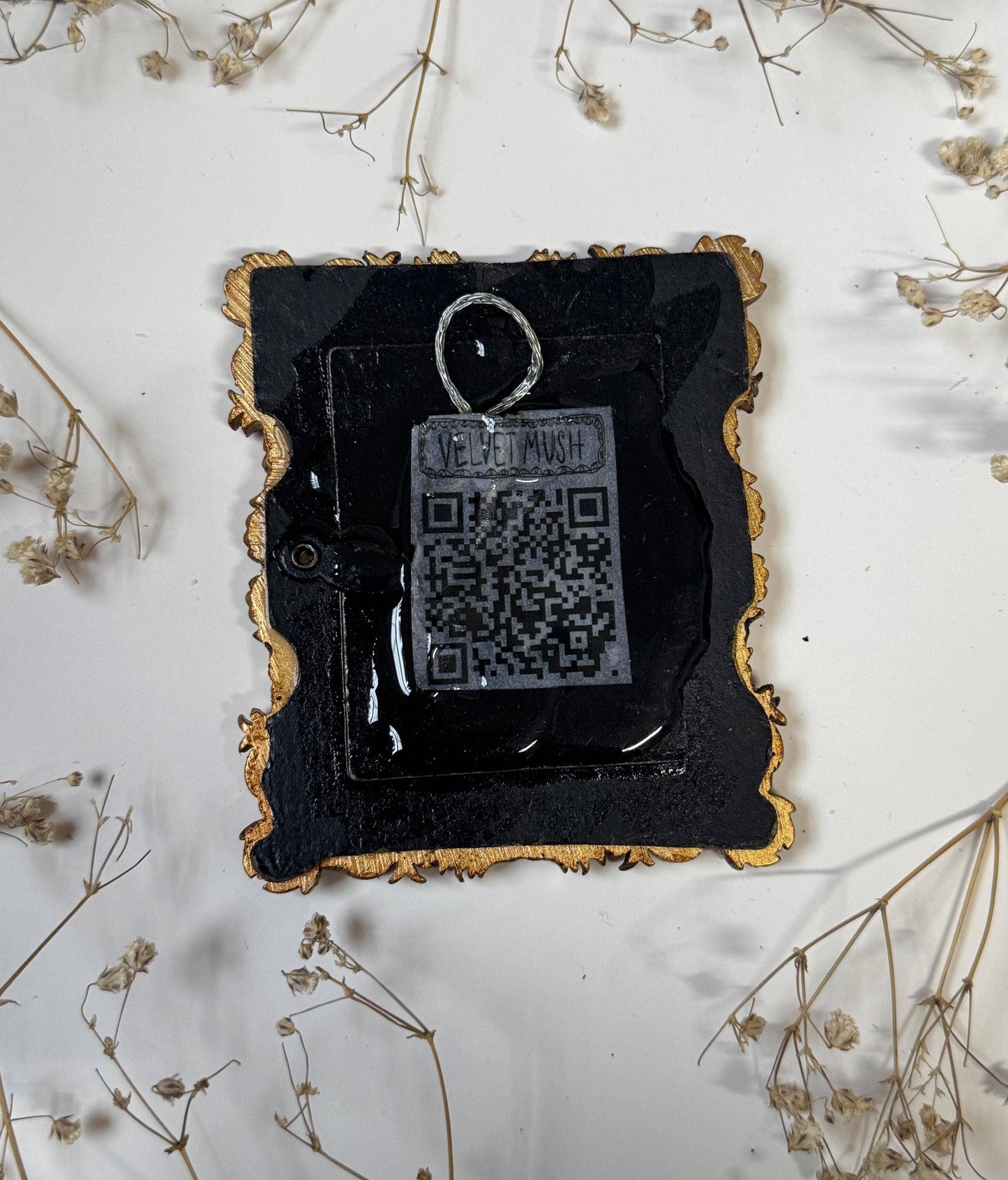 Self Portrait Resin in Antique Frame - Spooky Watercolor