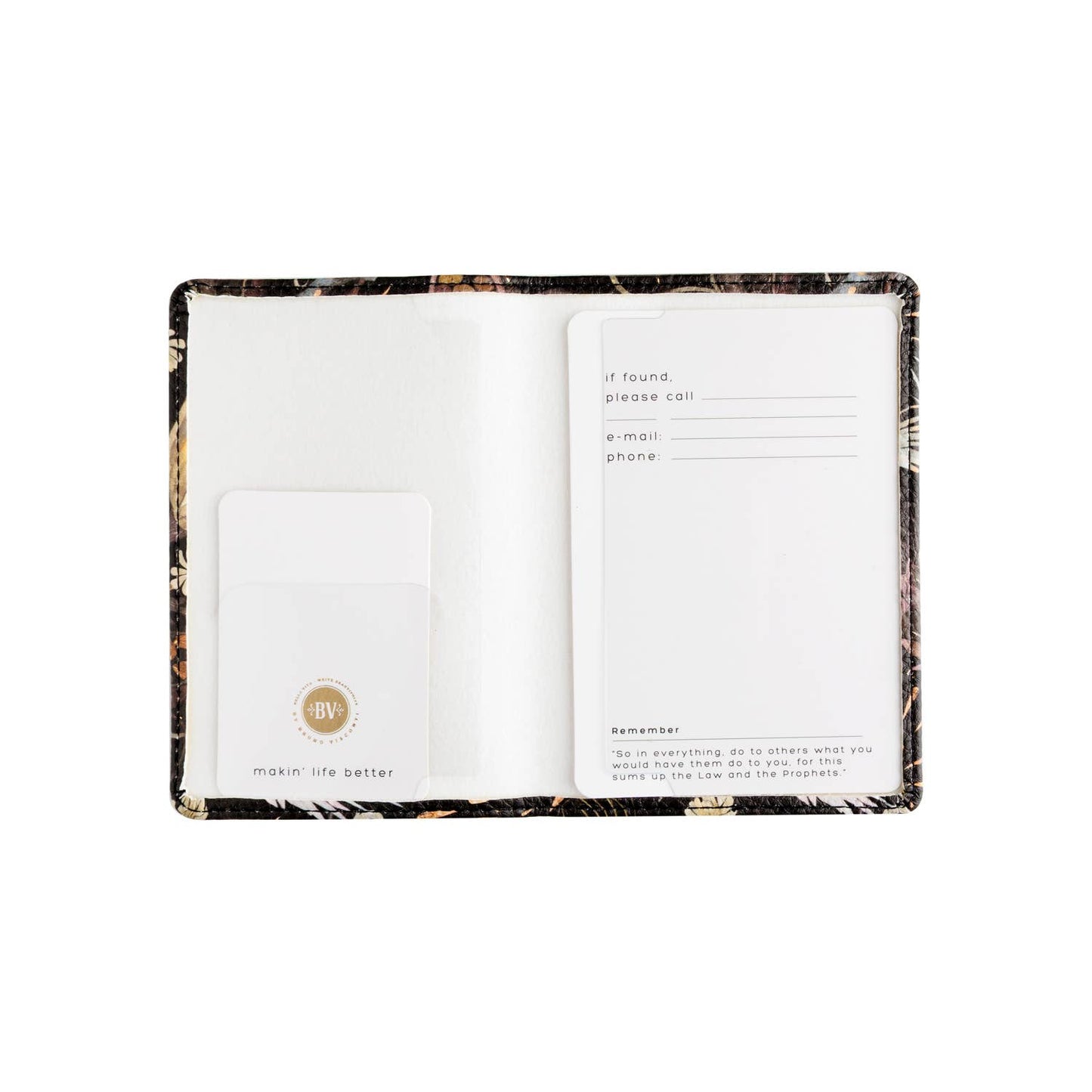 Forest Flowers Vegan Leather Passport Cover
