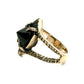 Serpent’s Bite Ring Black Spinel in Bronze