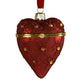 Red Bejeweled Glass Heart Locket Ornament