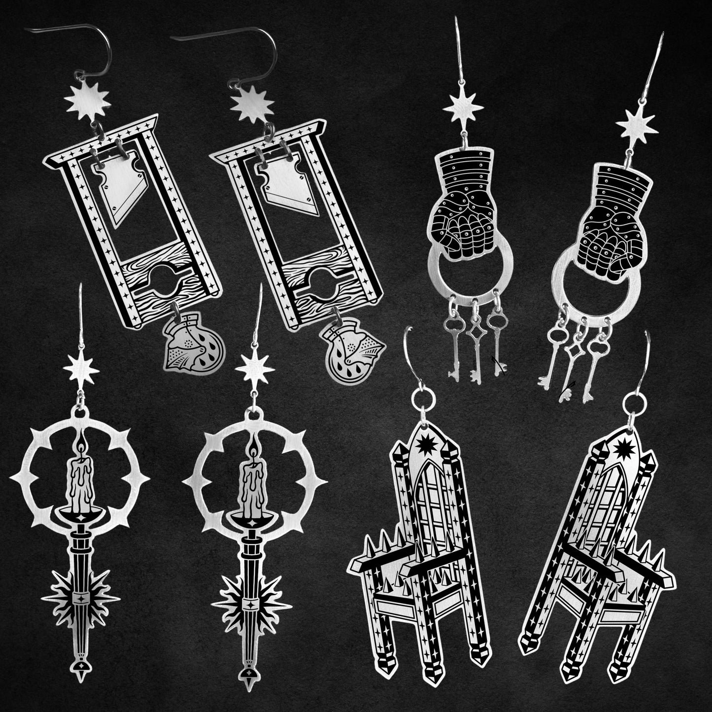 Guillotine Earrings by While Odin Sleeps