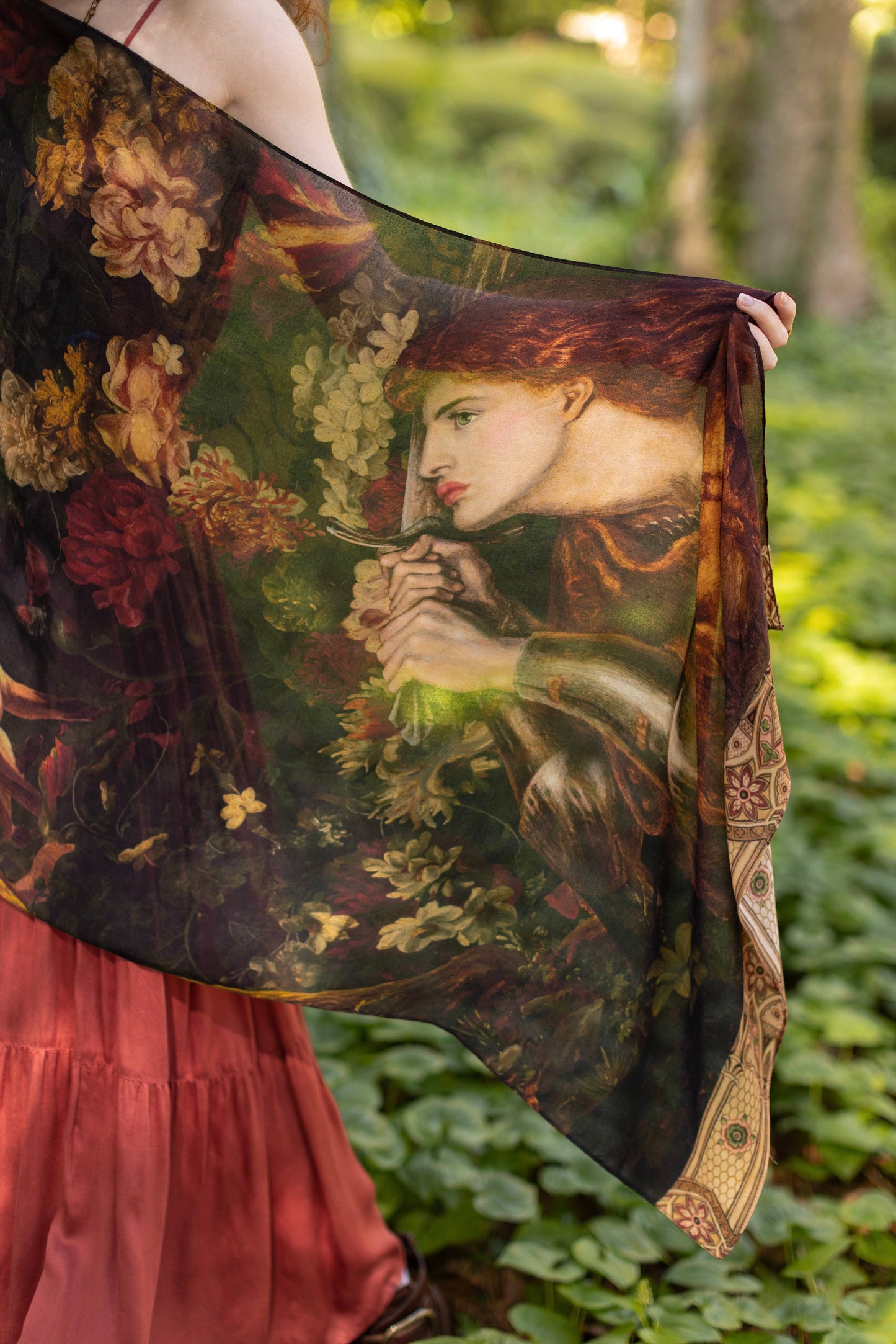 The Messenger Scarf with Joan of Arc & Florals