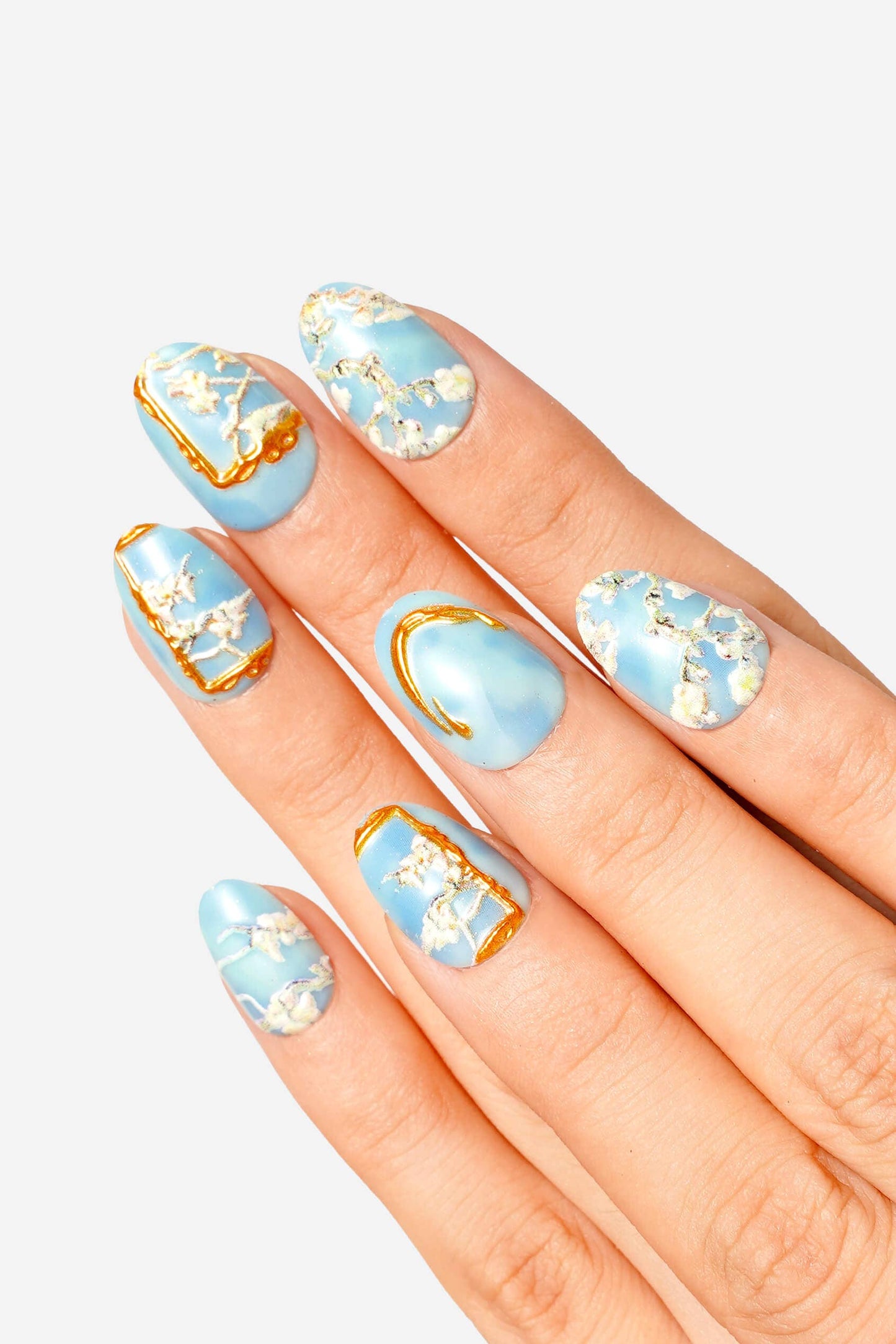 Vincent Van Gogh Almond Blossoms - Short Oval Press-On Nails