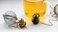 Loose Leaf Tea Infuser/Strainer with Mini Golden Teapot Charm