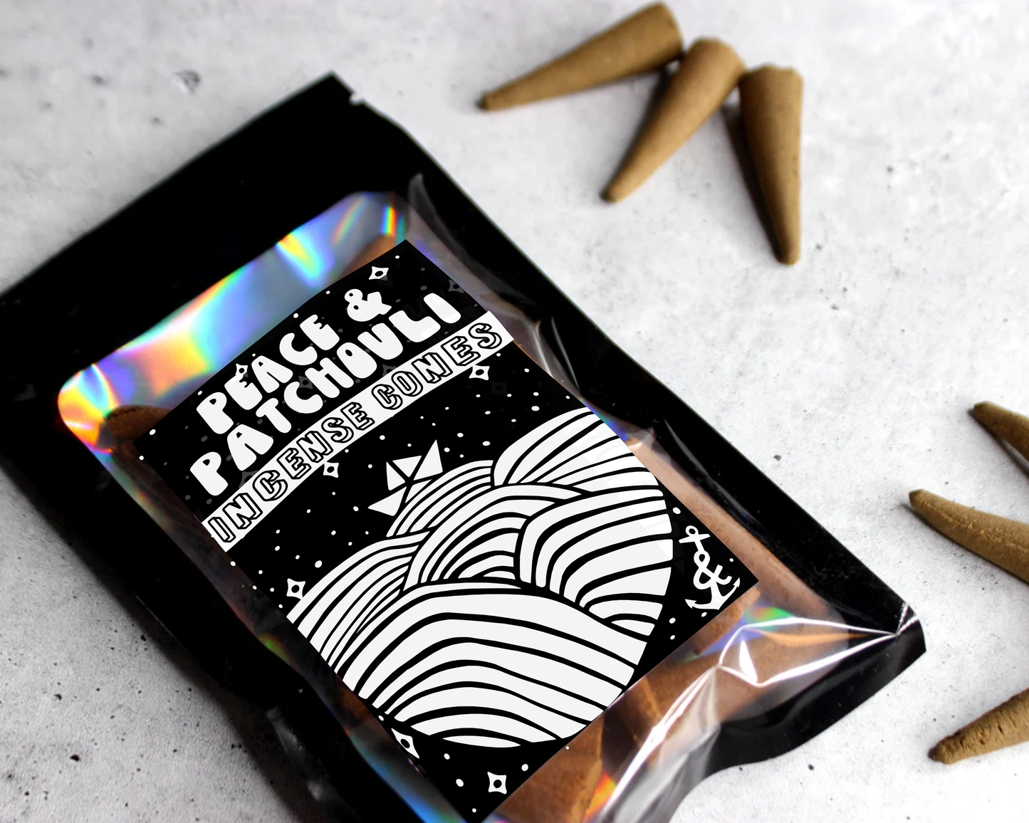 Peace & Patchouli |  Backflow Incense Cones