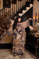 Momento Opera Duster Kimono Robe w/ Starlings & Skull