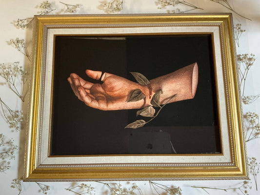 Framed Print - Hand with Ivy - Watercolor Gothic Wall Art 
